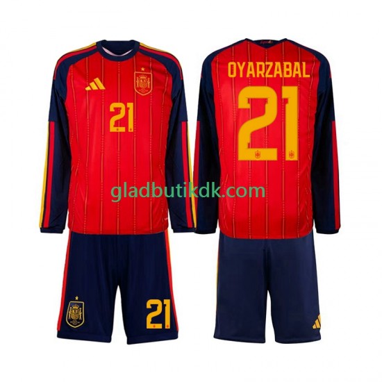 Hjemmebane Trøje Spanien Mikel Oyarzabal 21 World Cup 2026 L/Æ Børn(+Shorts)
