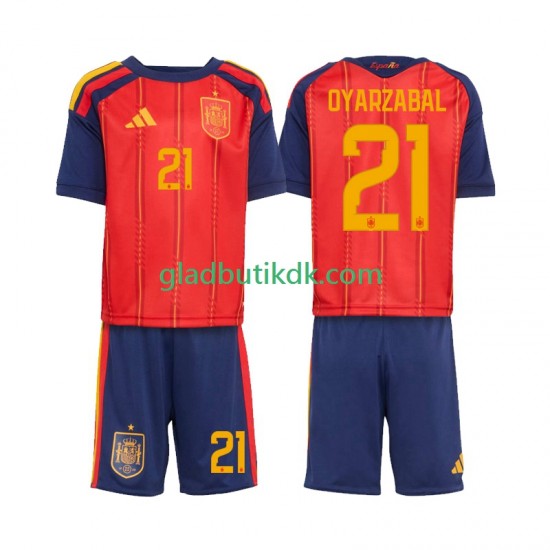 Hjemmebane Trøje Spanien Mikel Oyarzabal 21 World Cup 2026 K/Æ Børn(+Shorts)