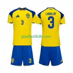 Hjemmebane Trøje Sverige Victor Lindelof 3 2026 K/Æ Børn(+Shorts)