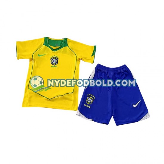 Hjemmebane Trøje Brasilien Retro 2004 K/Æ Børn(+Shorts)