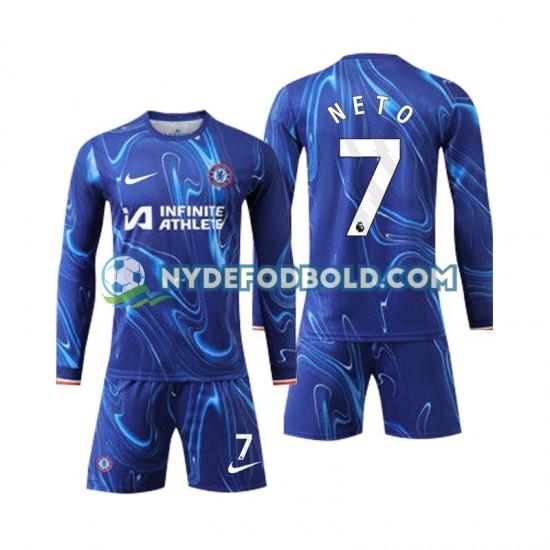 Hjemmebane Trøje Chelsea Neto 7 2024-2025 L/Æ Børn(+Shorts)