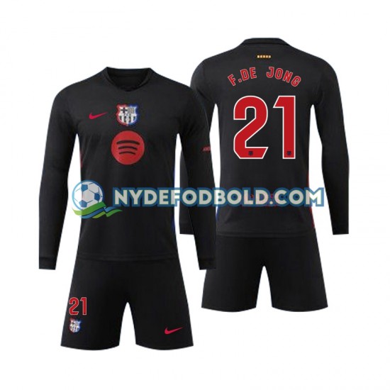 Udebane Trøje FC Barcelona F DE JONG 21 2024-2025 L/Æ Børn(+Shorts)