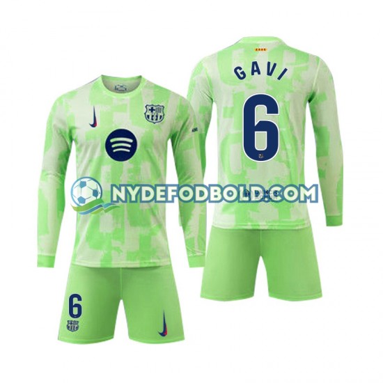 3. Valg Trøje FC Barcelona Gavi 6 2024-2025 L/Æ Børn(+Shorts)