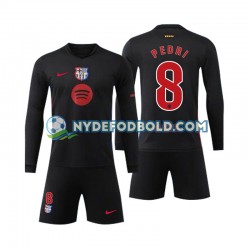 Udebane Trøje FC Barcelona Pedri 8 2024-2025 L/Æ Børn(+Shorts)