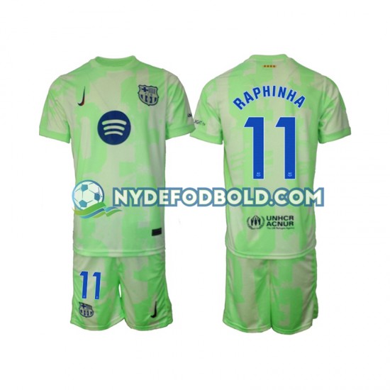 3. Valg Trøje FC Barcelona Raphinha 11 2024-2025 K/Æ Børn(+Shorts)