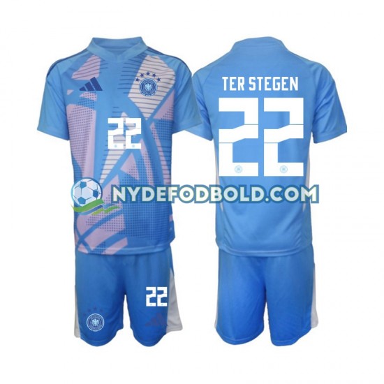 4. Valg Trøje Tyskland Målmand Ter Stegen 22 2024-2025 K/Æ Børn(+Shorts)