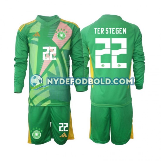 3. Valg Trøje Tyskland Målmand Ter Stegen 22 2024-2025 L/Æ Børn(+Shorts)
