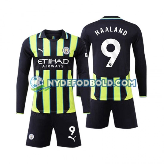Udebane Trøje Manchester City Erling Haaland 9 2024-2025 L/Æ Børn(+Shorts)