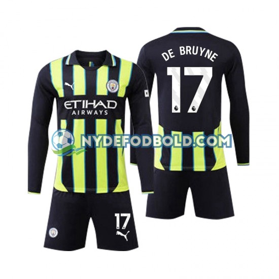 Udebane Trøje Manchester City Kevin De Bruyne 17 2024-2025 L/Æ Børn(+Shorts)