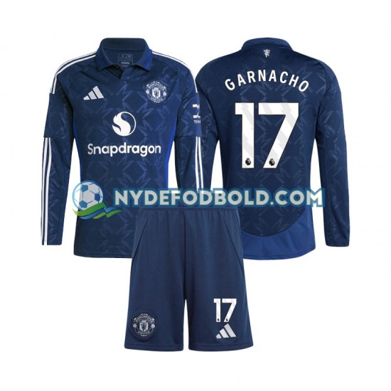 Udebane Trøje Manchester United Alejandro Garnacho 17 2024-2025 L/Æ Børn(+Shorts)