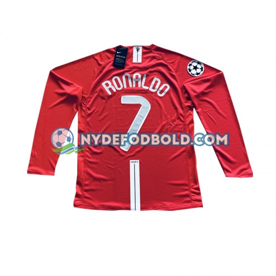 Hjemmebane Trøje Manchester United Cristiano Ronaldo 7 Champion League Retro 2007 L/Æ Mænd