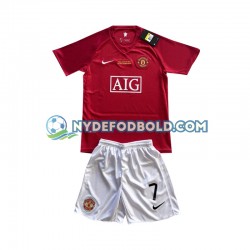 Hjemmebane Trøje Manchester United Cristiano Ronaldo 7 Champion League Retro 2007 K/Æ Børn(+Shorts)