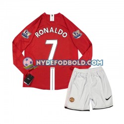 Hjemmebane Trøje Manchester United Cristiano Ronaldo 7 Retro 2007 L/Æ Børn(+Shorts)