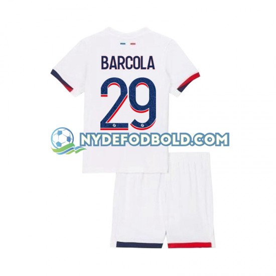 Udebane Trøje Paris Saint-Germain Bradley Barcola 29 2024-2025 K/Æ Børn(+Shorts)