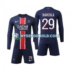 Hjemmebane Trøje Paris Saint-Germain Bradley Barcola 29 2024-2025 L/Æ Børn(+Shorts)