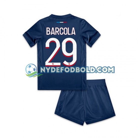 Hjemmebane Trøje Paris Saint-Germain Bradley Barcola 29 2024-2025 K/Æ Børn(+Shorts)