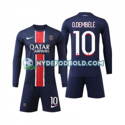 Hjemmebane Trøje Paris Saint-Germain O Dembele 10 2024-2025 L/Æ Børn(+Shorts)