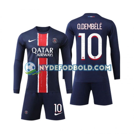 Hjemmebane Trøje Paris Saint-Germain O Dembele 10 2024-2025 L/Æ Børn(+Shorts)