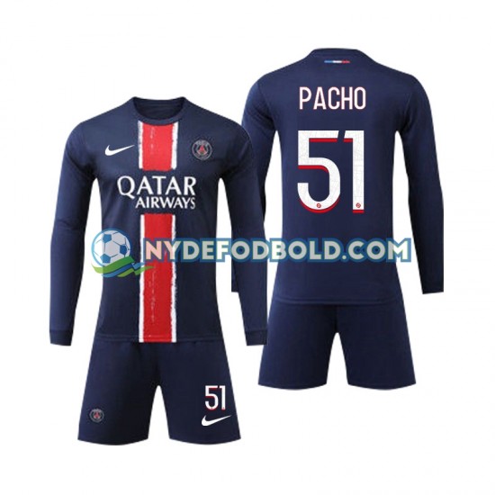 Hjemmebane Trøje Paris Saint-Germain Pacho 51 2024-2025 L/Æ Børn(+Shorts)