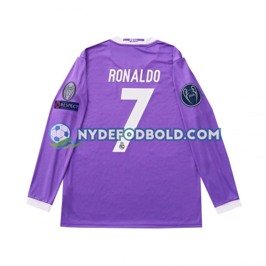Udebane Trøje Real Madrid Cristiano Ronaldo 7 Retro 2016 L/Æ Børn(+Shorts)