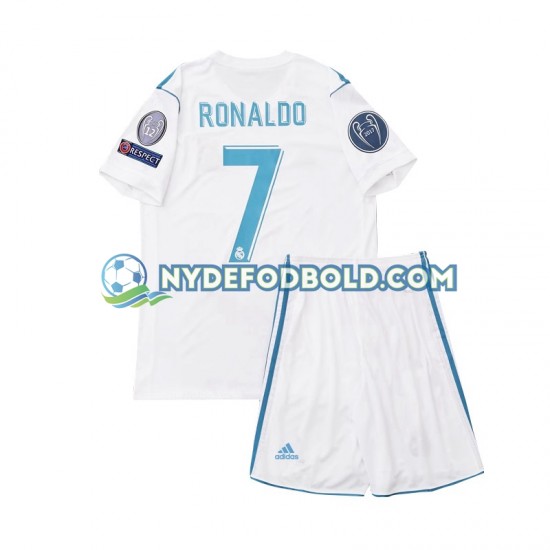 Hjemmebane Trøje Real Madrid Cristiano Ronaldo 7 Retro 2017 K/Æ Børn(+Shorts)