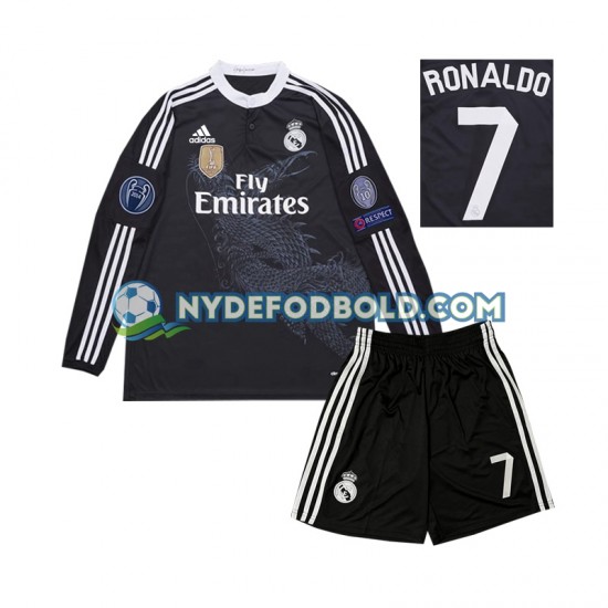 3. Valg Trøje Real Madrid Cristiano Ronaldo 7 Retro 2014 L/Æ Børn(+Shorts)