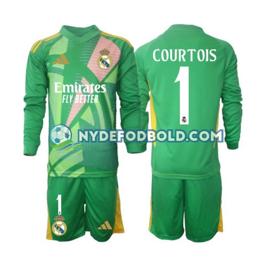 3. Valg Trøje Real Madrid Målmand Thibaut Courtois 1 2024-2025 L/Æ Børn(+Shorts)