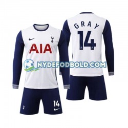 Hjemmebane Trøje Tottenham Spurs Gray 14 2024-2025 L/Æ Børn(+Shorts)