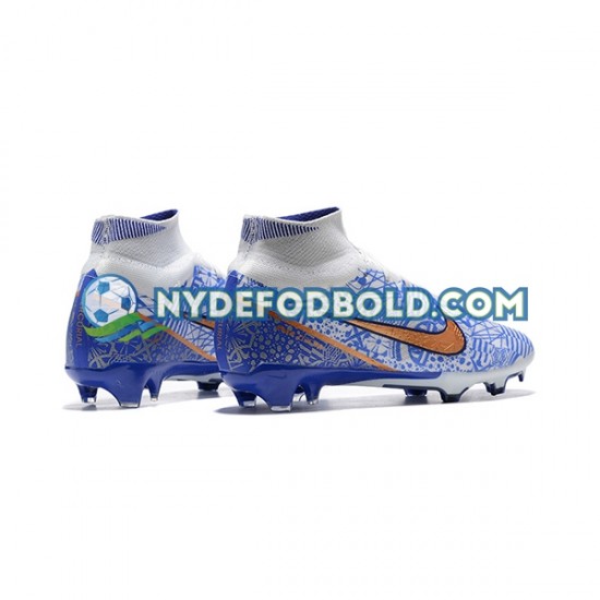 Guld Blå Hvid Fodboldstøvler Nike Air Zoom Mercurial Superfly IX Elite FG