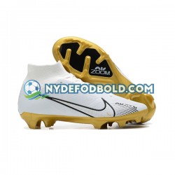 Guld Hvid Fodboldstøvler Nike Air Zoom Mercurial Superfly IX Elite FG