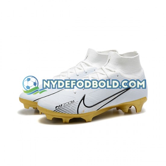 Guld Hvid Fodboldstøvler Nike Air Zoom Mercurial Superfly IX Elite FG
