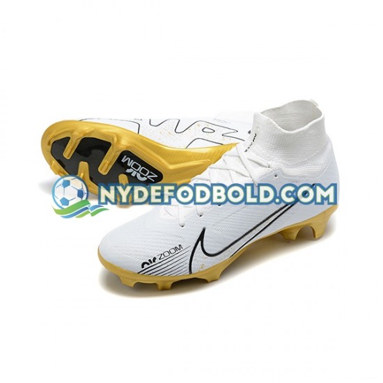 Guld Hvid Fodboldstøvler Nike Air Zoom Mercurial Superfly IX Elite FG