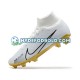 Guld Hvid Fodboldstøvler Nike Air Zoom Mercurial Superfly IX Elite FG