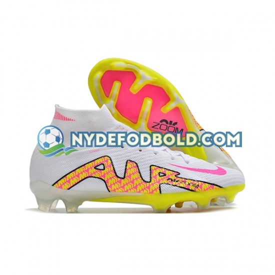 Lyserød Gul Hvid Fodboldstøvler Nike Air Zoom Mercurial Superfly IX Elite FG