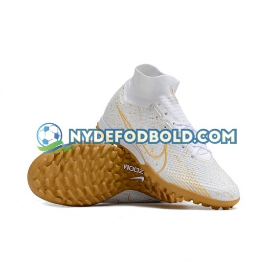 Gul Fodboldstøvler Nike Air Zoom Mercurial Vapor XV Elite TF Fotballsko Hvit