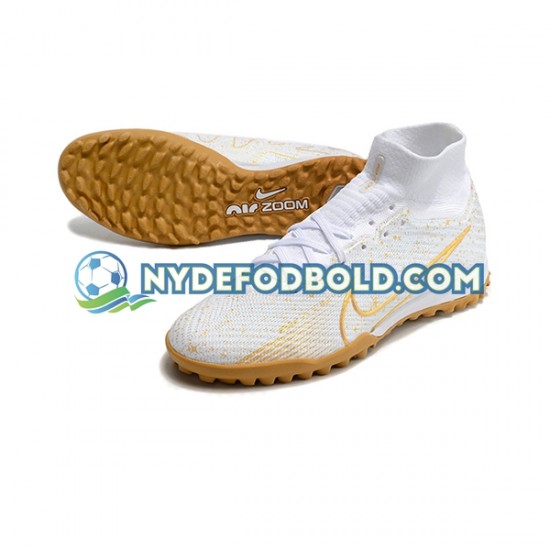 Gul Fodboldstøvler Nike Air Zoom Mercurial Vapor XV Elite TF Fotballsko Hvit
