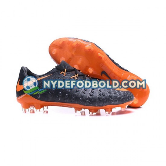 Orange Sort Fodboldstøvler Nike HyperVenom Phantom III Elite FG
