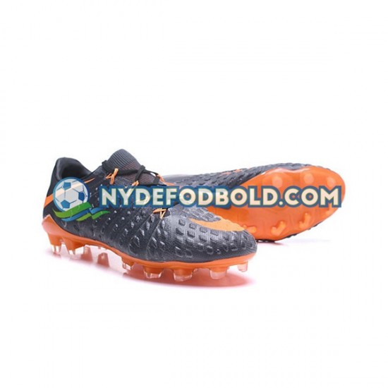 Orange Sort Fodboldstøvler Nike HyperVenom Phantom III Elite FG