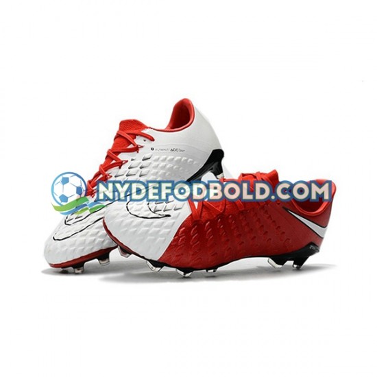 Rød Hvid Fodboldstøvler Nike HyperVenom Phantom III Elite FG