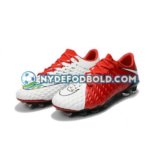 Rød Hvid Fodboldstøvler Nike HyperVenom Phantom III Elite FG