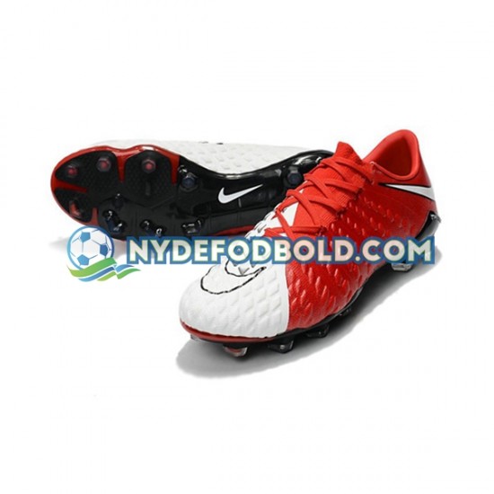 Rød Hvid Fodboldstøvler Nike HyperVenom Phantom III Elite FG