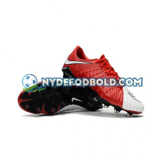 Rød Hvid Fodboldstøvler Nike HyperVenom Phantom III Elite FG