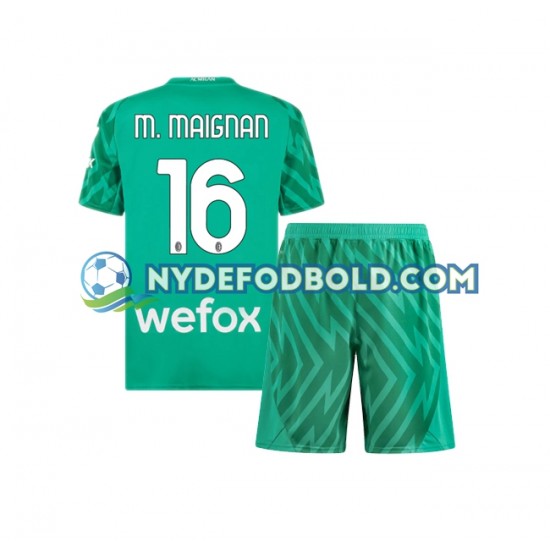 Hjemmebane Trøje AC Milan Målmand Mike Maignan 16 2023-2024 K/Æ Børn(+Shorts)