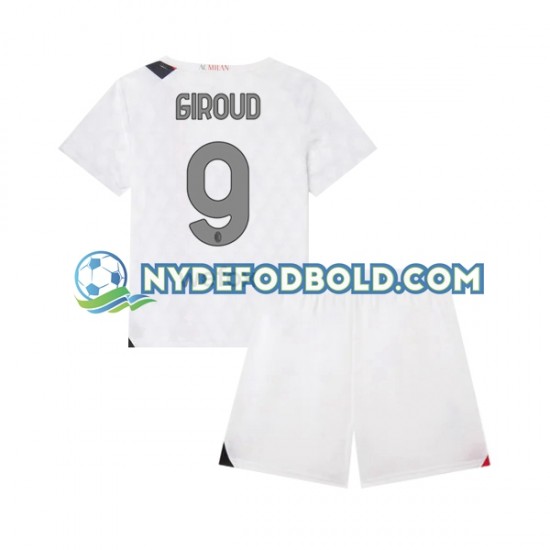 Udebane Trøje AC Milan Olivier Giroud 9 2023-2024 K/Æ Børn(+Shorts)