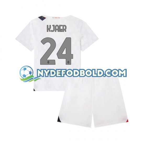 Udebane Trøje AC Milan Simon Kjaer 24 2023-2024 K/Æ Børn(+Shorts)
