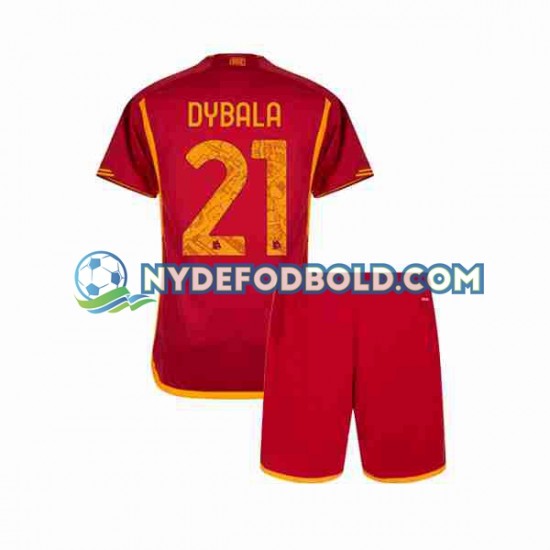 Hjemmebane Trøje AS Roma Paulo Dybala 21 2023-2024 K/Æ Børn(+Shorts)