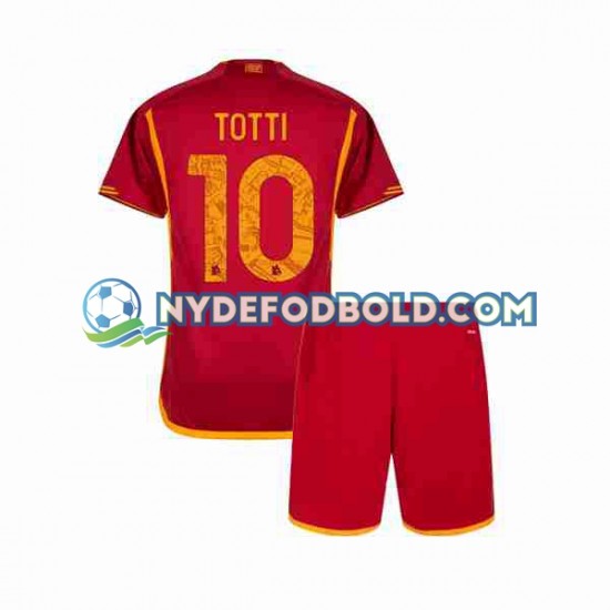 Hjemmebane Trøje AS Roma Totti 10 2023-2024 K/Æ Børn(+Shorts)
