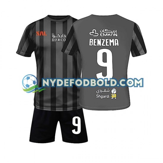 Udebane Trøje Al-Ittihad Benzema 9 2022-2023 K/Æ Børn(+Shorts)