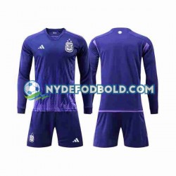Udebane Trøje Argentina 3 Stars World Cup 2022 L/Æ Børn(+Shorts)