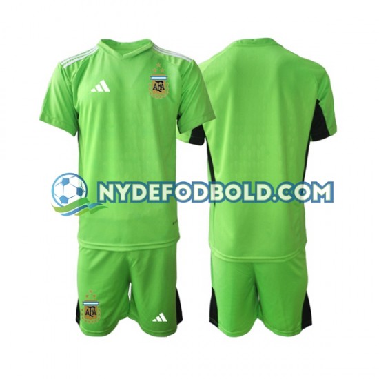 Hjemmebane Trøje Argentina Målmand World Cup 2022 K/Æ Børn(+Shorts)